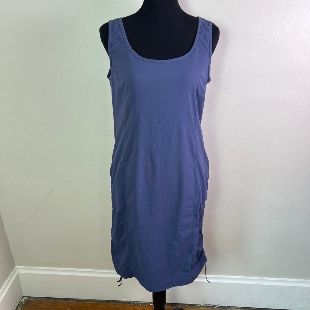 Columbia Anytime Casual Dress III Medium Blue Ruched Side Drawstring Travel